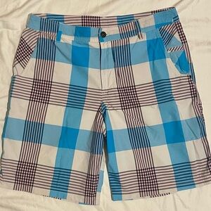 Lululemon Athletica Blue and White Checkered Men's Shorts